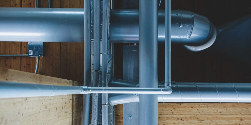 pipe insulation - a system of metal pipes of various sizes