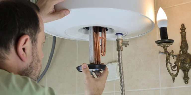 water heater - Types of Water Heaters - plumber checking water heater