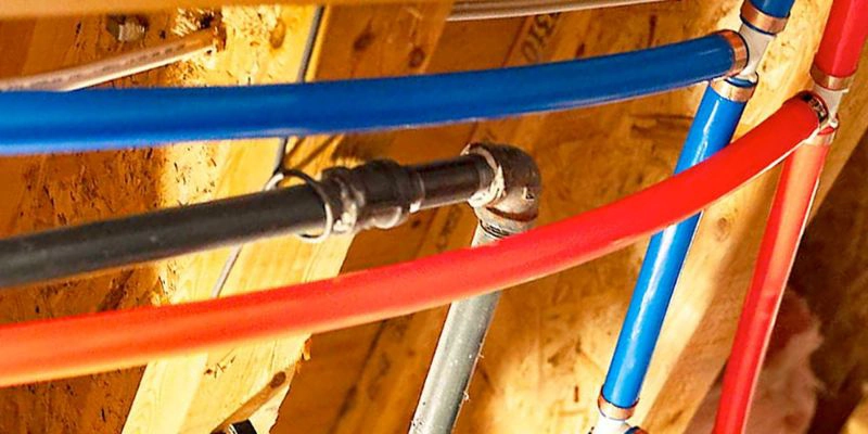 kitec plumbing - Kitec piping colors - blue, red and black kitec plumbing installation