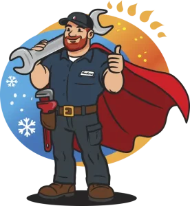 Hawthorne Plumbing, Heating & Cooling in Las Vegas and Reno, NV technician thumbs up with cape