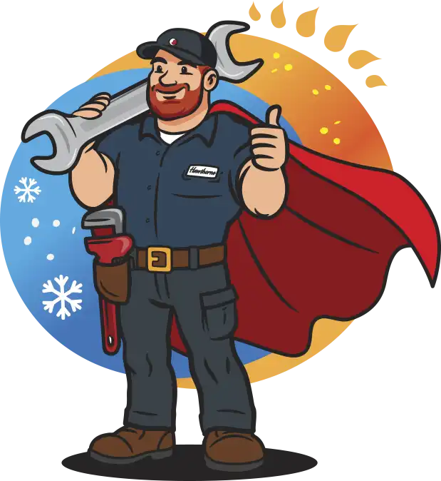 Hawthorne Plumbing, Heating & Cooling in Las Vegas and Reno, NV technician thumbs up with cape